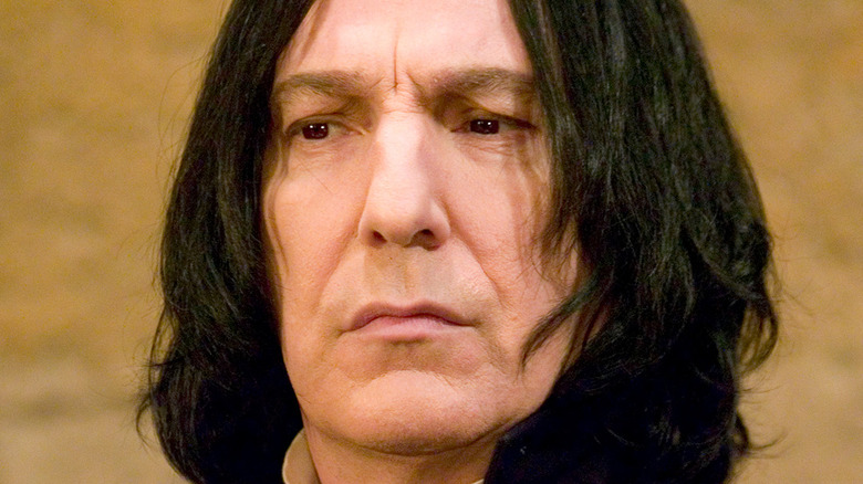 Snape frowning at students