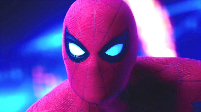 Peter Parker in Spider-Man mask