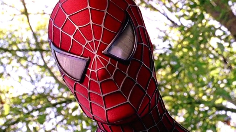 Spider-Man's mask up close