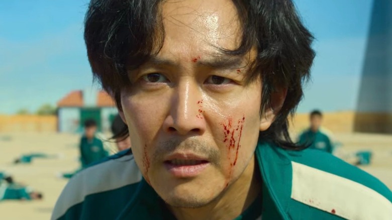 Seong Gi-hun blood on face