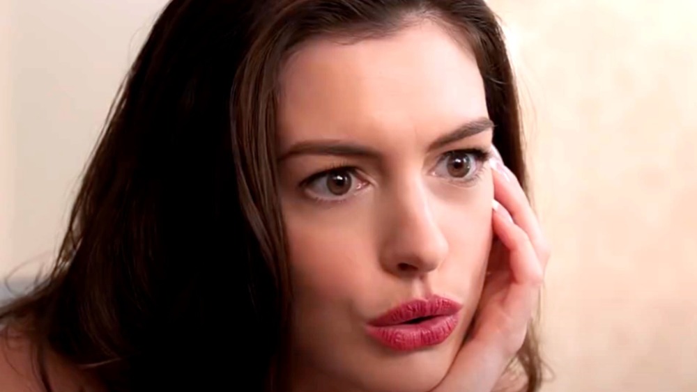 Anne Hathaway as Daphne Kluger pouting lips