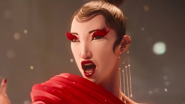 Performer singing