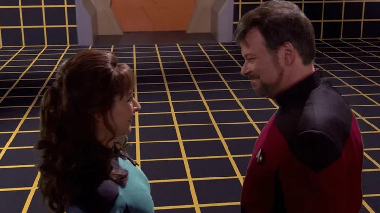 Riker and Troi on a holodeck on Star Trek: Enterprise