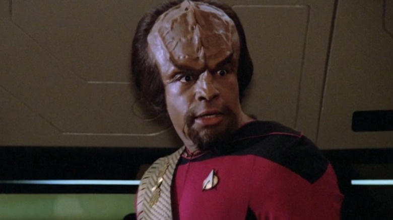 Worf looking startled