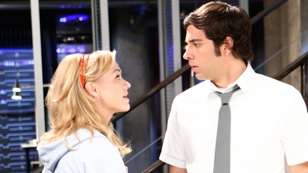 Zachary Levi as Chuck Bartowski and Yvonne Strahovski as Sarah Walker in Chuck