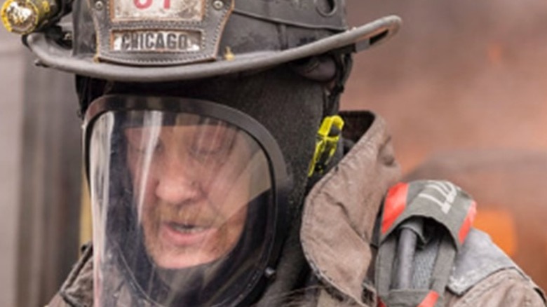 Christian Stolte in fire gear in Chicago Fire