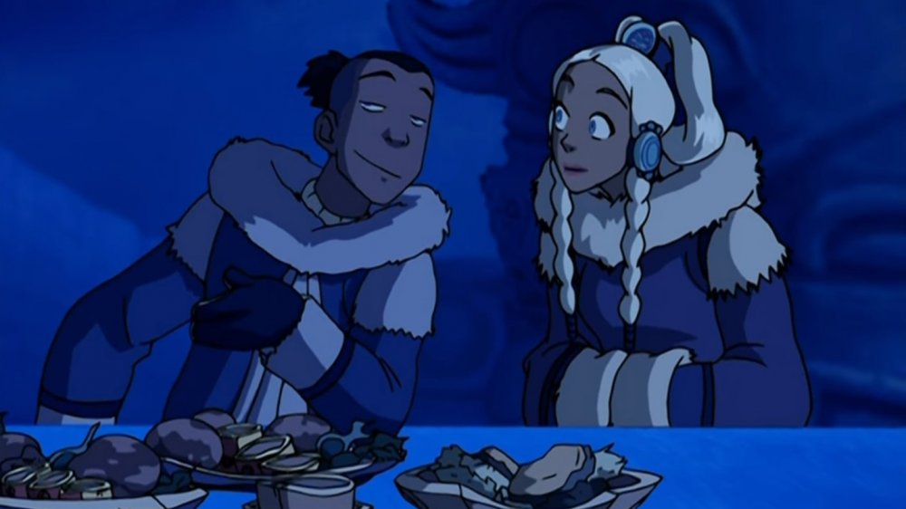Sokka and Yue on Avatar: The Last Airbender
