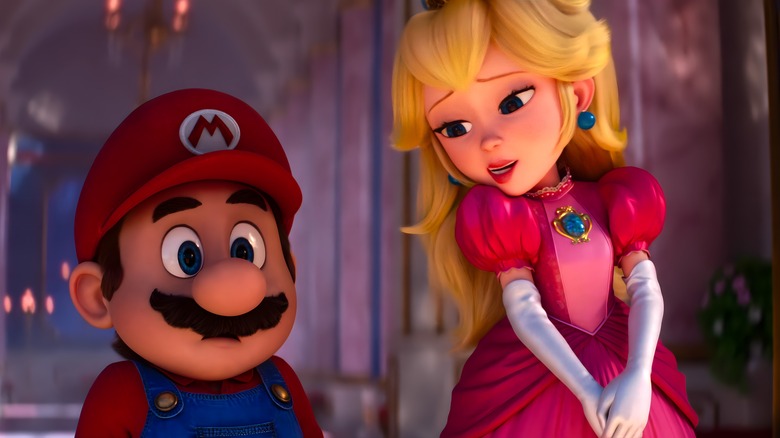 Peach talking to Mario