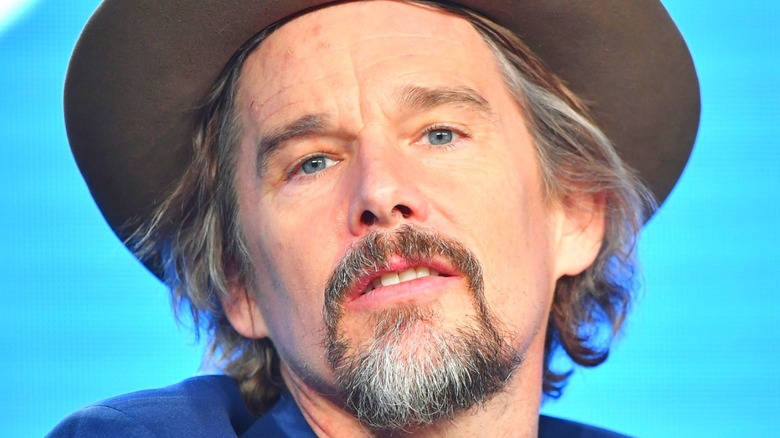 Ethan Hawke wearing a hat