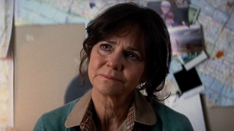 Sally Field's Aunt May grimacing