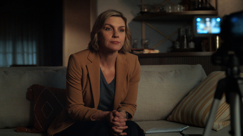 Carol talking into her camera in Pluribus Season 1