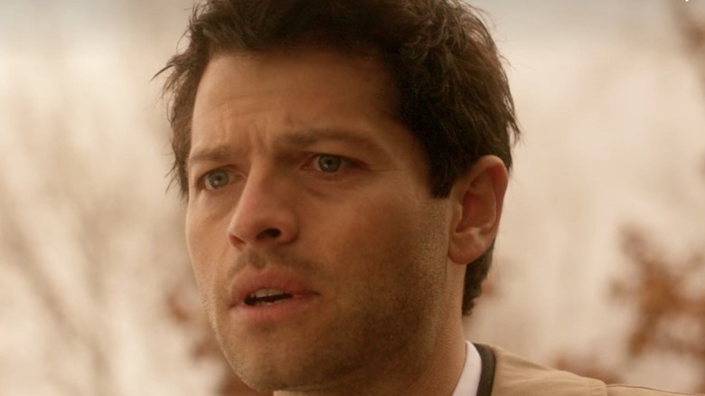 Castiel frowning in Supernatural