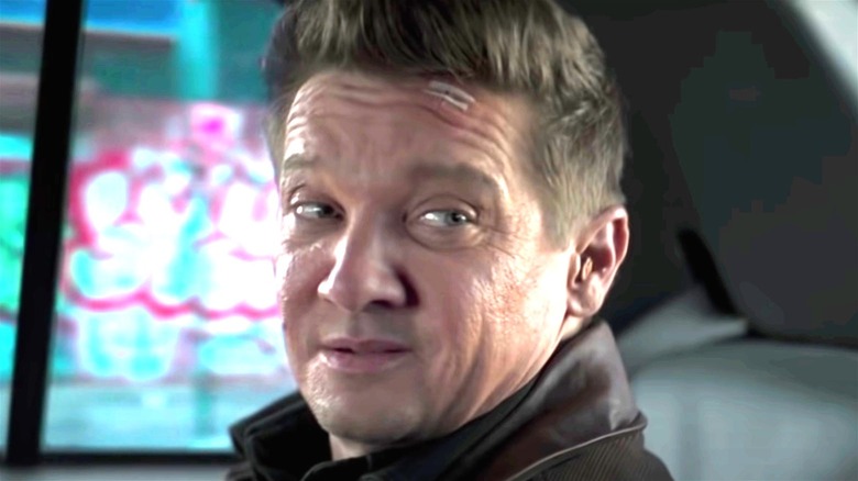 Hawkeye in a cab