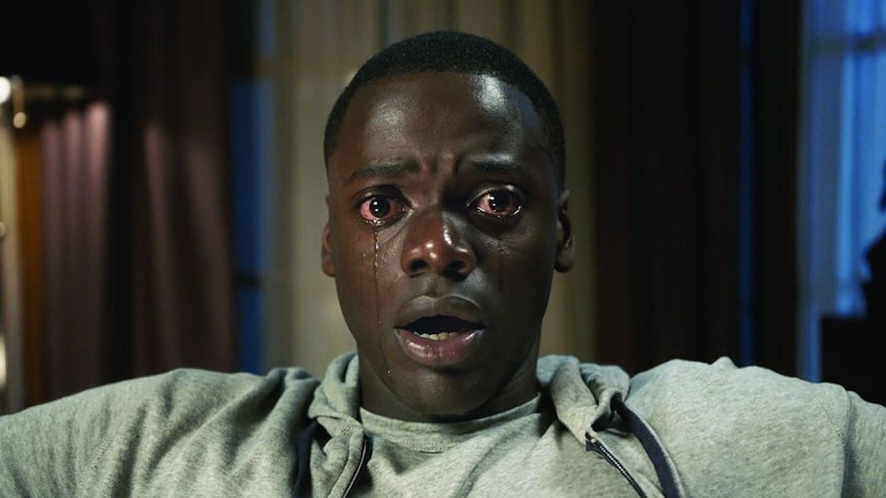 Daniel Kaluuya falling into the sunken place in Get Out