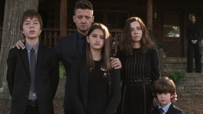 Hawkeye and family at Stark funeral