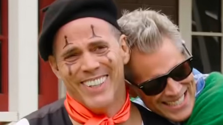 Steve-O clown makeup Johnny Knoxville white hair