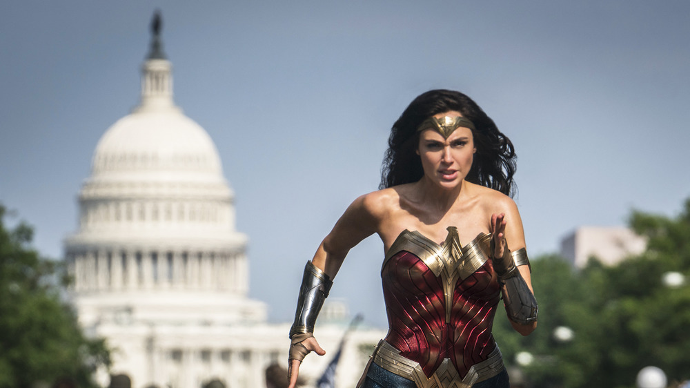 Wonder Woman running from White House