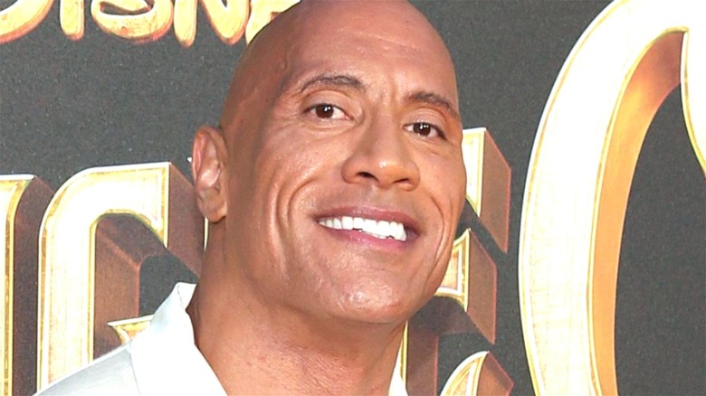 Dwayne Johnson smiling at a Jungle Cruise event