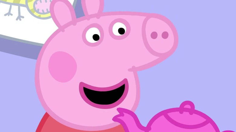 Peppa Pig offering tea