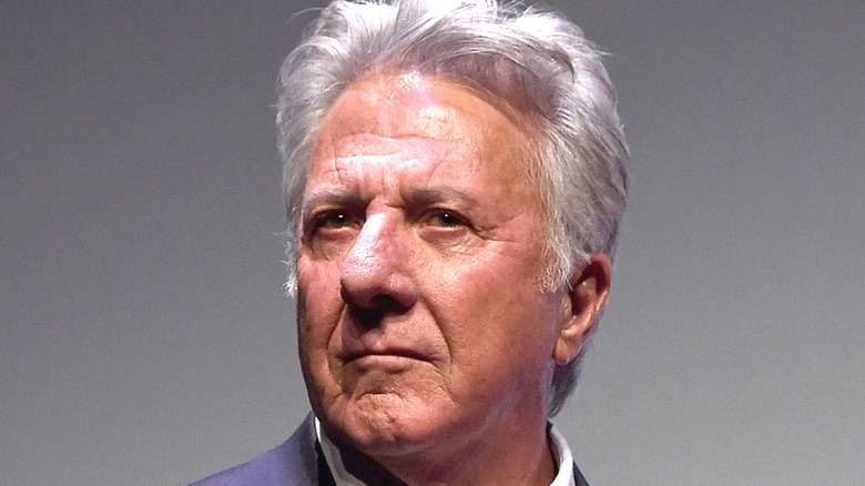 Dustin Hoffman looking serious