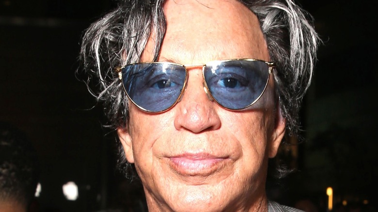 Mickey Rourke wearing sunglasses