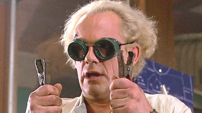 Doc Brown wearing goggles