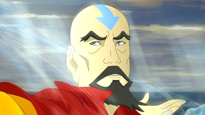 Tenzin of The Legend of Korra airbending