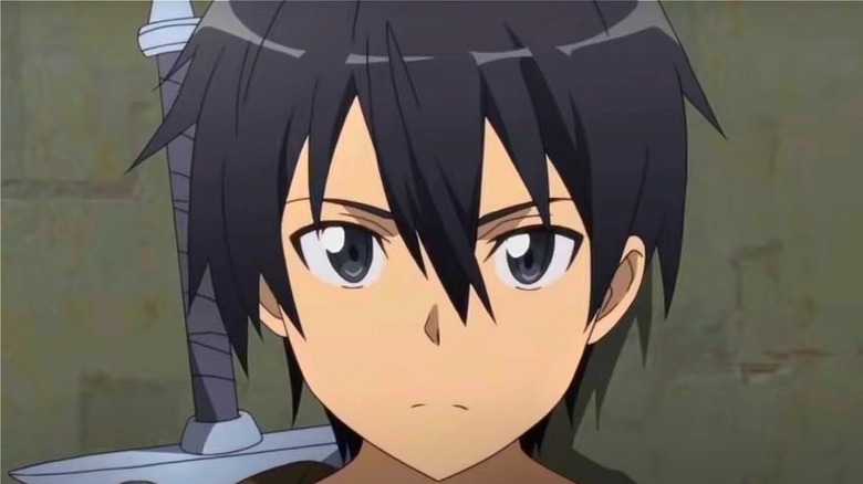 Kirito preparing for battle in Sword Art Online