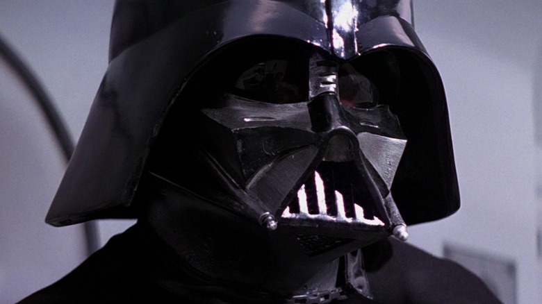 Vader's mask as he tracks Obi-Wan