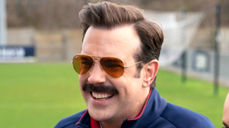 Jason Sudeikis as Ted Lasso with mustache