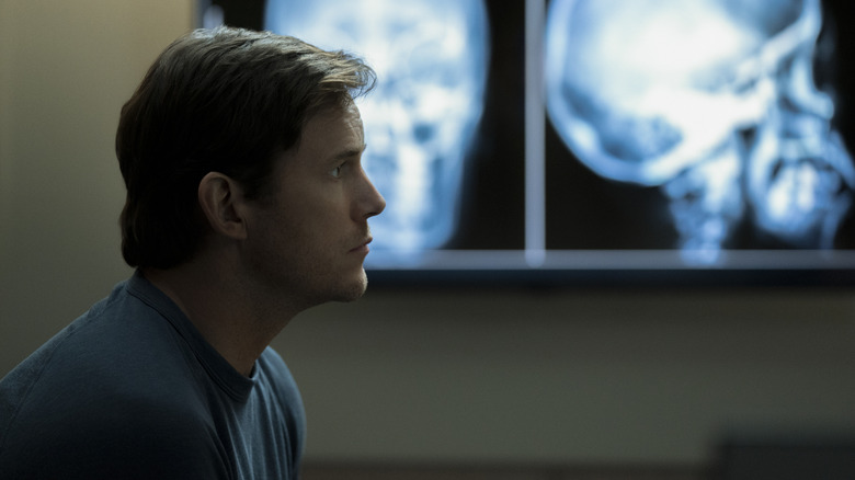 James Reece sitting at a doctor's office in "The Terminal List"