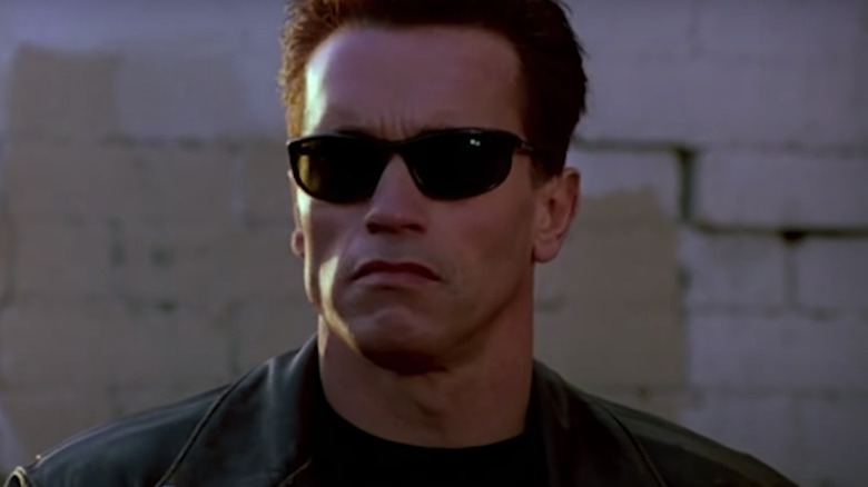 Arnold Schwarzenegger wearing sunglasses Terminator 2