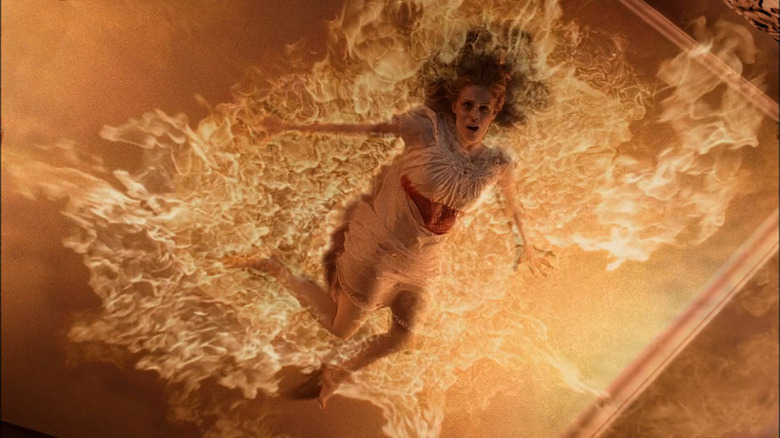 Samantha Smith is engulfed in flames