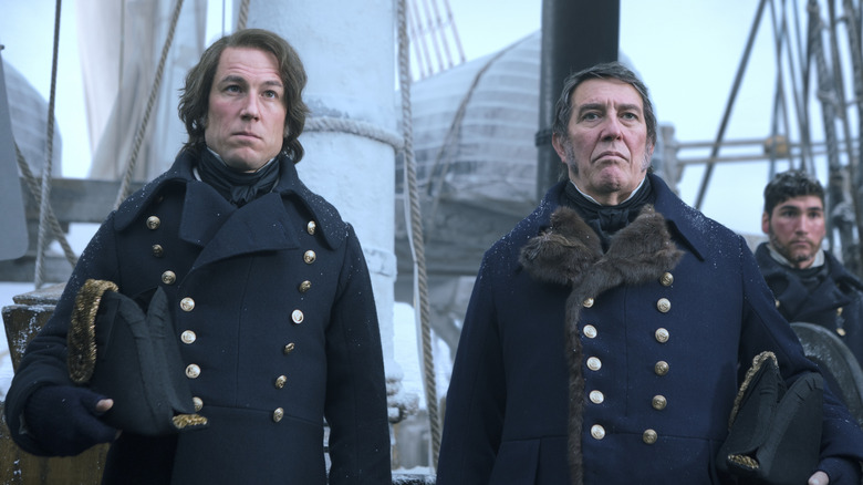 Captain Fitzjames and Sir John Franklin on the deck of the ship in "The Terror" (2018)
