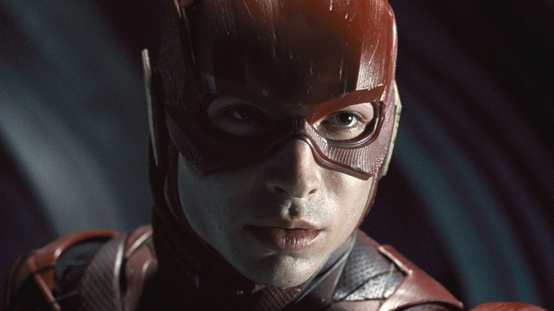 Barry Allen wearing the Flash costume