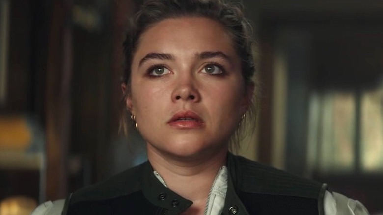 Florence Pugh as Yelena in Black Widow at dinner table