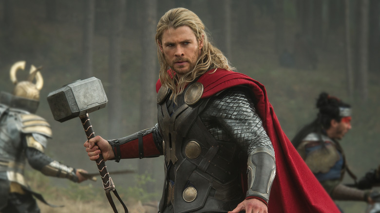 Thor wielding Mjolnir 