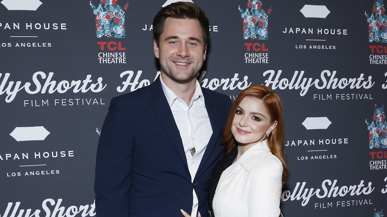 Ariel Winter and Luke Benward smiling