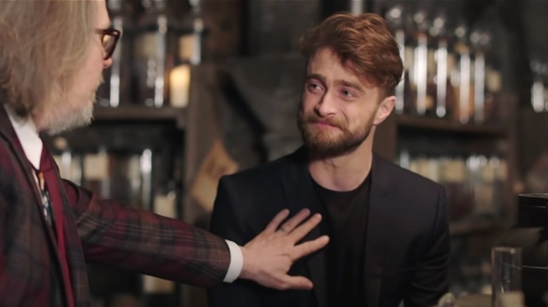 Gary Oldman touches Daniel Radcliffe's chest