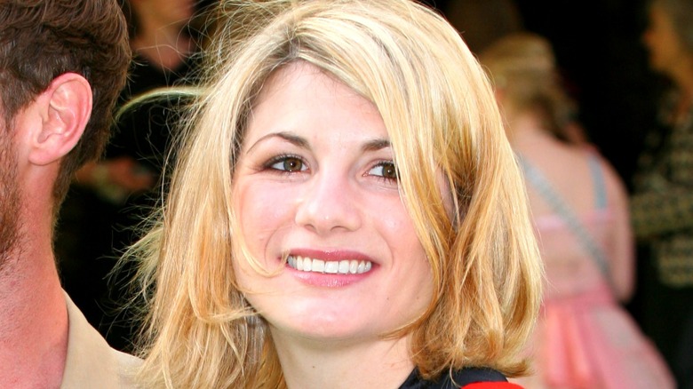 Jodie Whittaker on the red carpet smiling