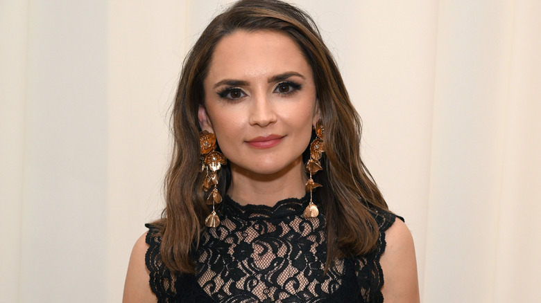 Rachael Leigh Cook wearing black lace dress