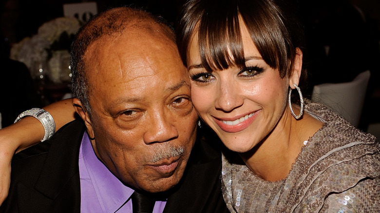 Quincy and Rashida Jones at event