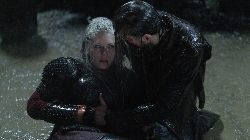 Katheryn Winnick as Lagertha and Marco Ilsø as Hvitserk in Vikings