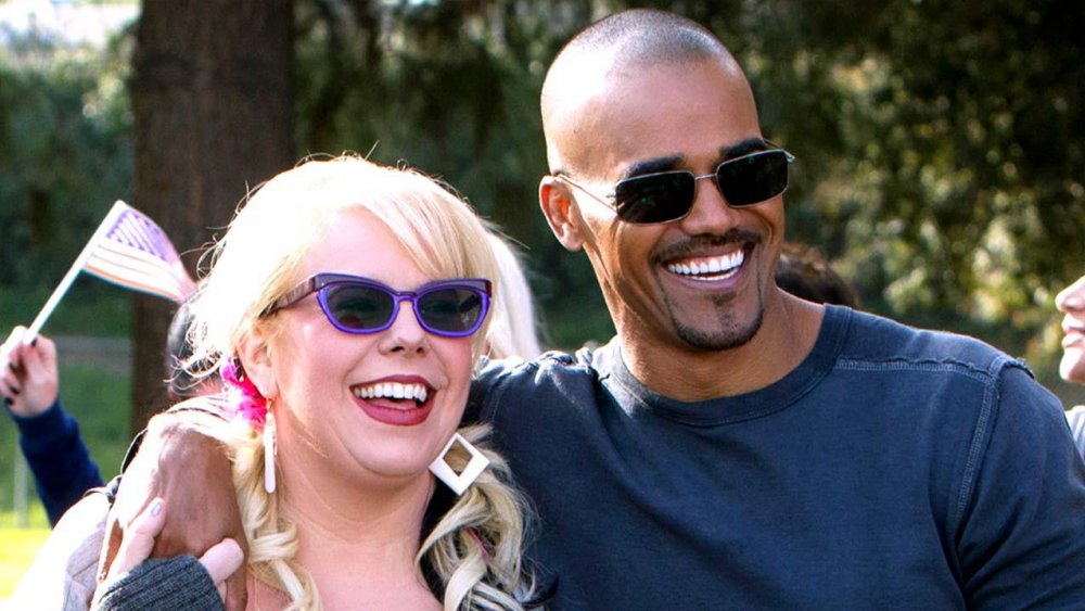 Kirsten Vangsness and Shemar Moore as Penelope Garcia and Derek Morgan on Criminal Minds