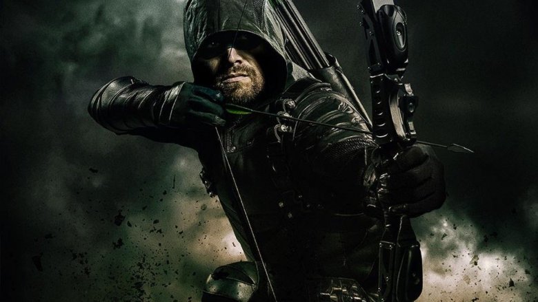 Stephen Amell as Green Arrow in promo art for CW's Arrow