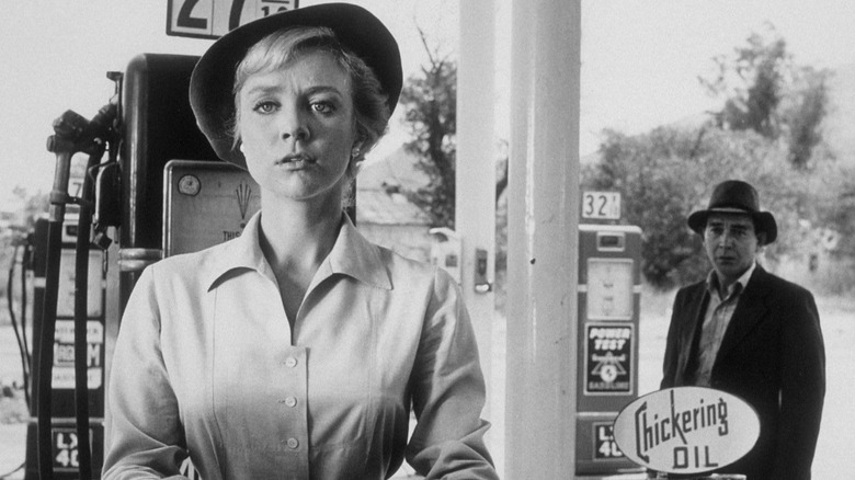 The Hitch-Hiker stands behind Nan Adams on The Twilight Zone (1959-1964)