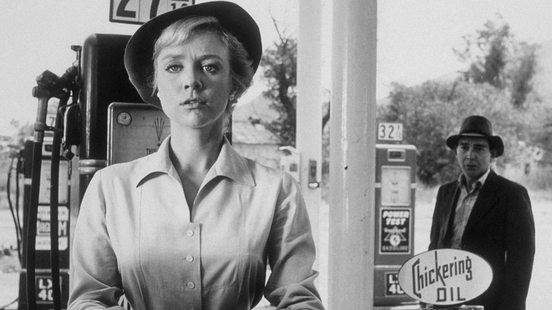 The Hitch-Hiker stands behind Nan Adams on The Twilight Zone (1959-1964)