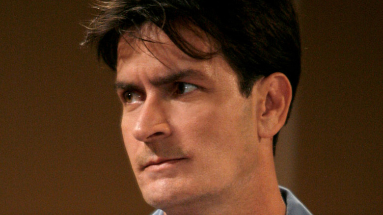 Charlie Harper looks serious