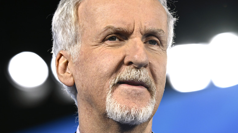 James Cameron posing at event