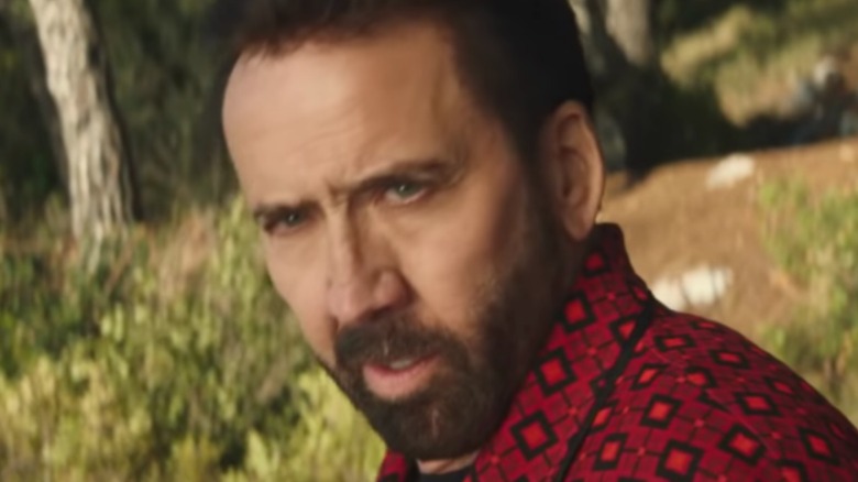 Nick Cage raising an eyebrow